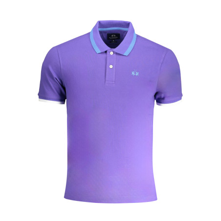 LA MARTINA PURPLE MEN&39S SHORT SLEEVED POLO SHIRT