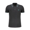 GIAN MARCO VENTURI MEN&39S BLACK SHORT SLEEVED POLO SHIRT