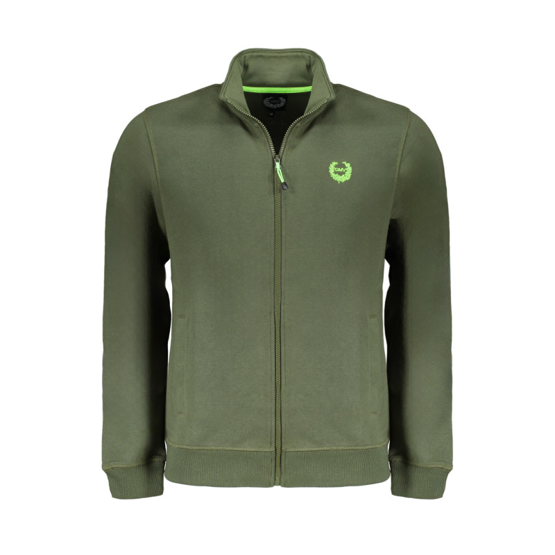 GIAN MARCO VENTURI MEN&39S GREEN ZIP SWEATSHIRT