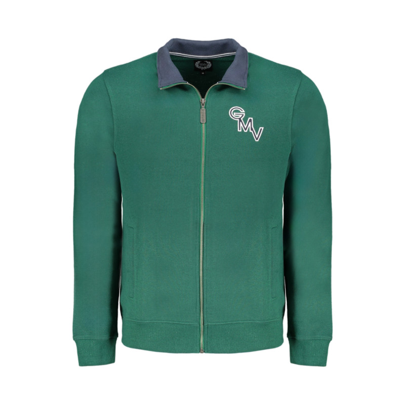 GIAN MARCO VENTURI MEN&39S GREEN ZIP SWEATSHIRT