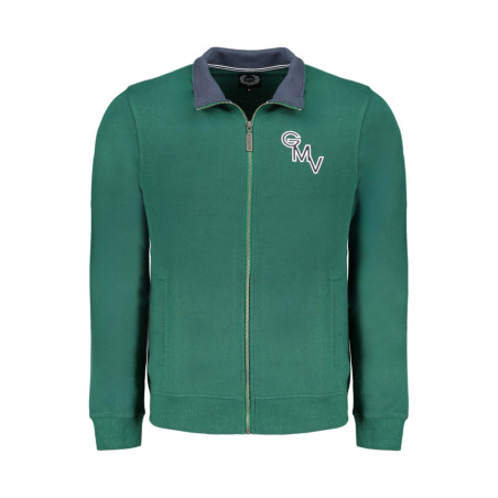 GIAN MARCO VENTURI MEN&39S GREEN ZIP SWEATSHIRT