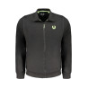 GIAN MARCO VENTURI MEN&39S BLACK ZIP SWEATSHIRT