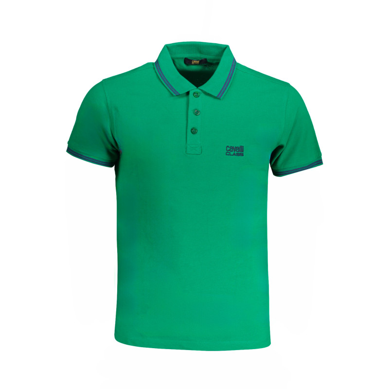 CAVALLI CLASS MEN&39S GREEN SHORT SLEEVED POLO SHIRT