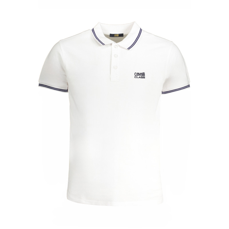 CAVALLI CLASS MEN&39S WHITE SHORT SLEEVED POLO SHIRT