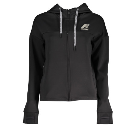 K-WAY FELPA CON ZIP DONNA NERO