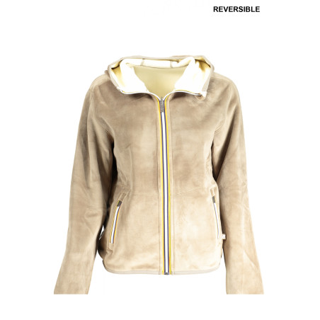 K-WAY FELPA CON ZIP DONNA BEIGE