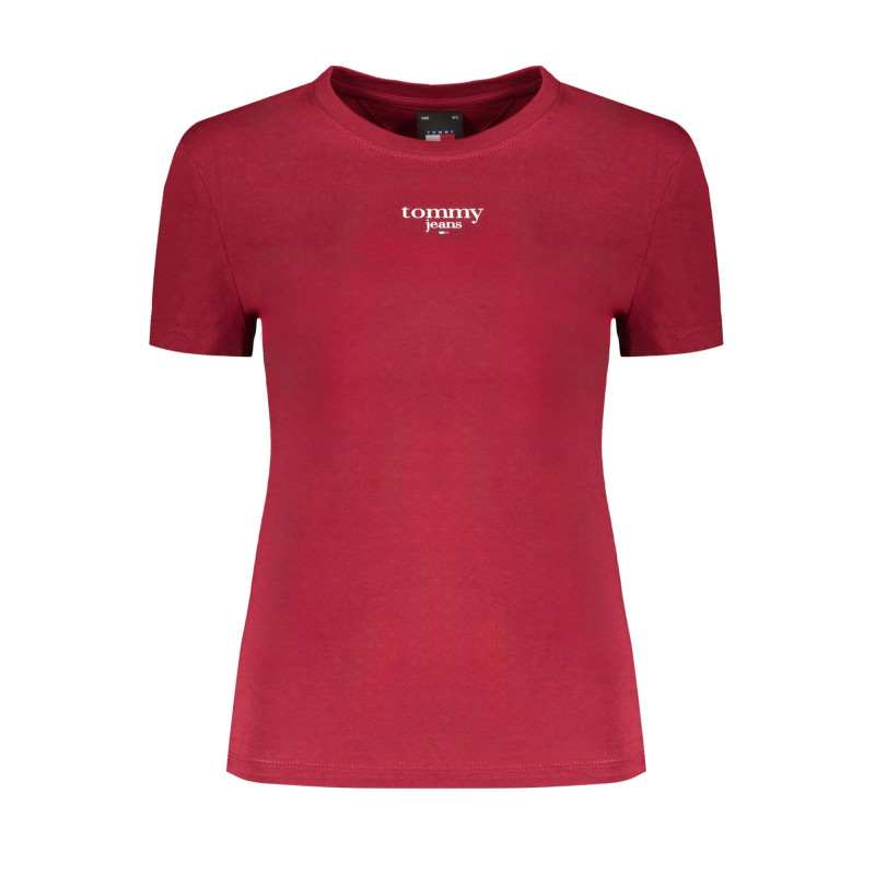 TOMMY HILFIGER T-SHIRT MANICHE CORTE DONNA ROSSO