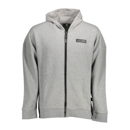 PLEIN SPORT SWEATSHIRT WITH ZIP MAN GRAY