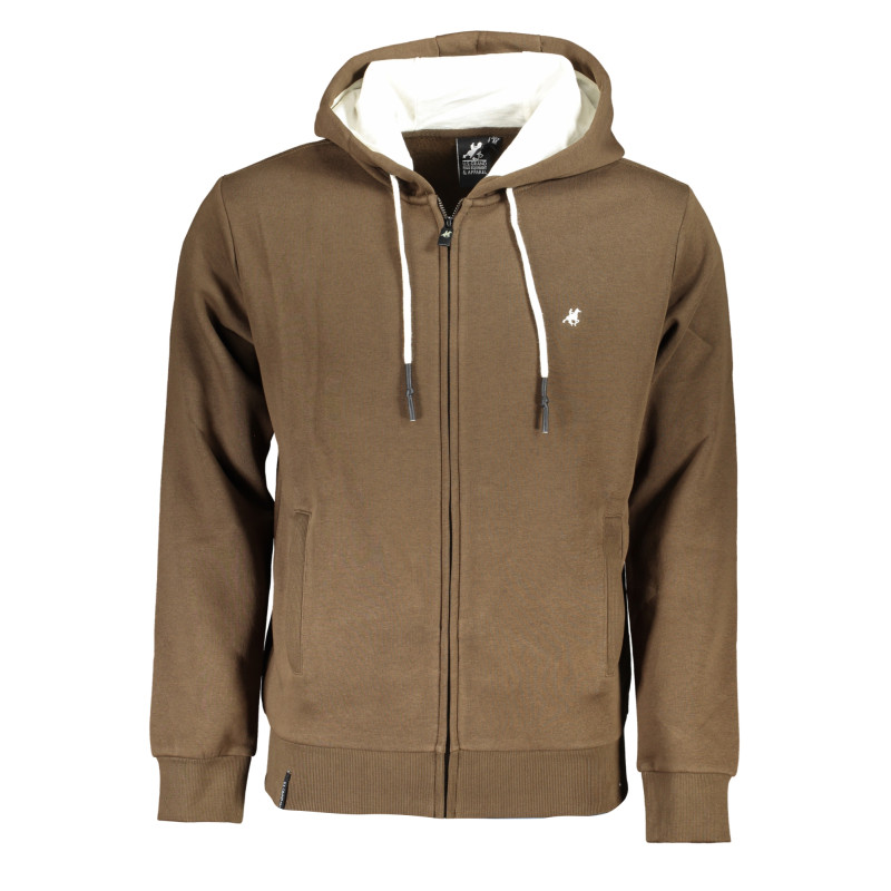 US GRAND POLO MEN&39S BROWN ZIP SWEATSHIRT