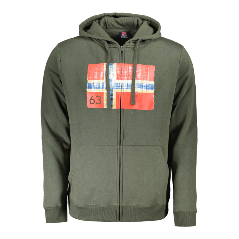 NORWAY 1963 FELPA CON ZIP UOMO VERDE