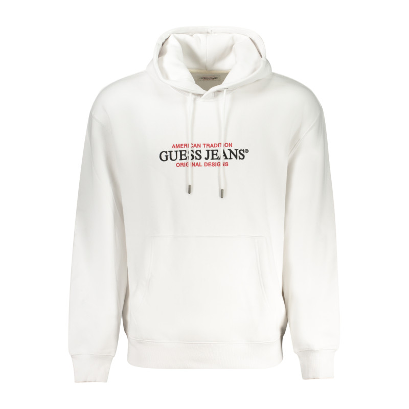 GUESS JEANS FELPA SENZA ZIP UOMO BIANCO