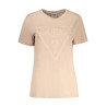 GUESS JEANS T-SHIRT MANICHE CORTE DONNA BEIGE