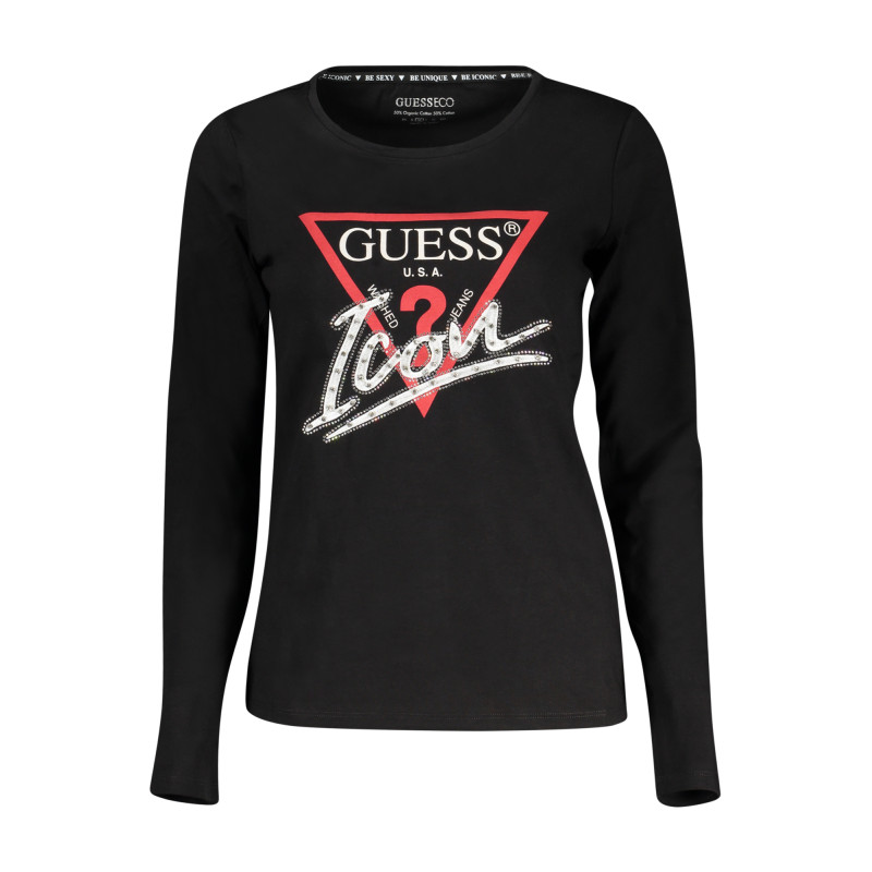 GUESS JEANS DAMEN KURZARM T-SHIRT SCHWARZ