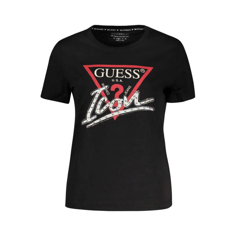 GUESS JEANS DAMEN KURZARM T-SHIRT SCHWARZ