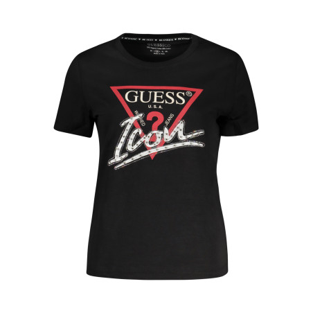 GUESS JEANS SHORT SLEEVE T-SHIRT WOMEN BLACK