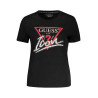 GUESS JEANS T-SHIRT MANICHE CORTE DONNA NERO