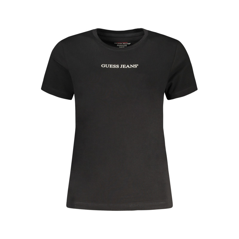 GUESS JEANS T-SHIRT MANICHE CORTE DONNA NERO