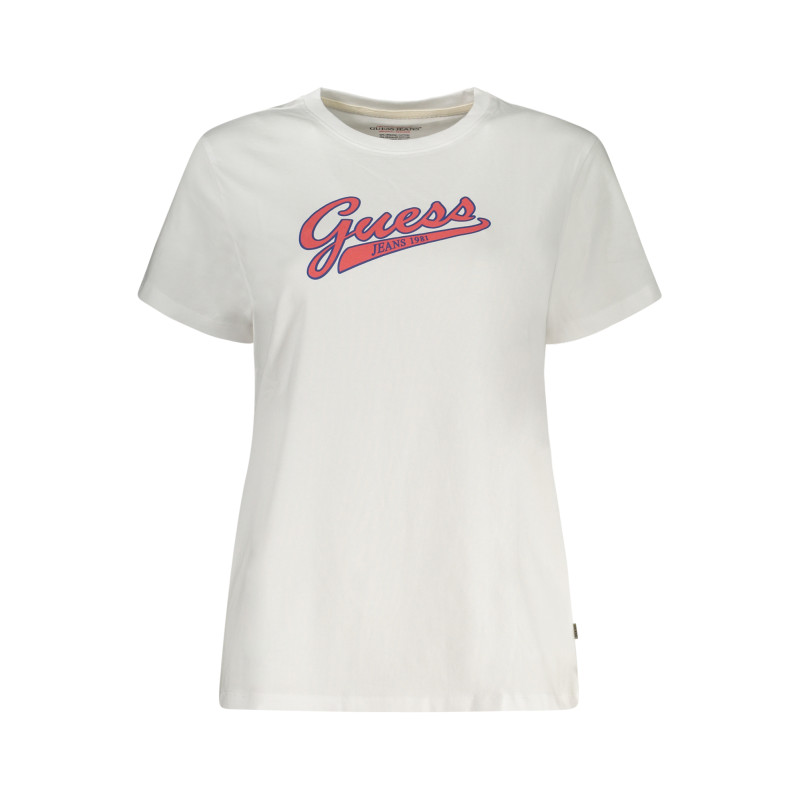 GUESS JEANS T-SHIRT MANICHE CORTE DONNA BIANCO