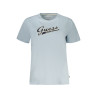 GUESS JEANS T-SHIRT MANICHE CORTE DONNA AZZURRO