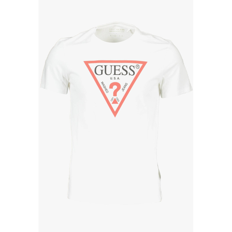 GUESS JEANS T-SHIRT MANICHE CORTE UOMO BIANCO