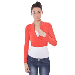DATCH SHRUG LANGARM FRAU ROT
