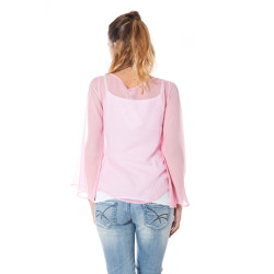 PHARD LANGARM-T-SHIRT ROSA FRAU
