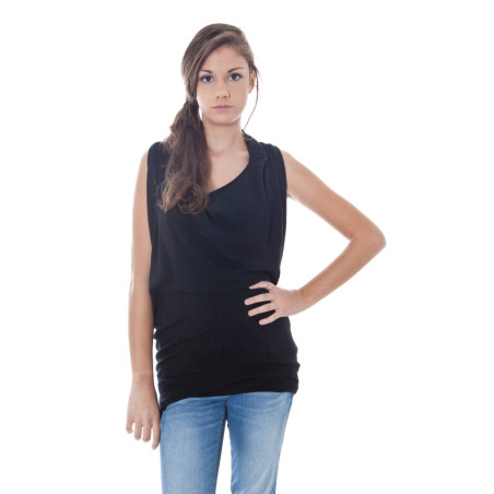 SCHWARZER BLUSH-PULLOVER FÜR DAMEN
