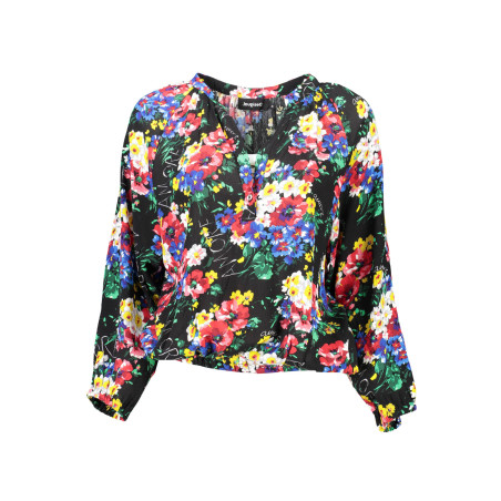 DESIGUAL DAMEN-LANGARM-T-SHIRT SCHWARZ