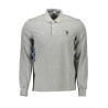 US POLO SHIRT LANGARM HERREN GRAU