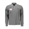 US POLO SHIRT LANGARM HERREN GRAU