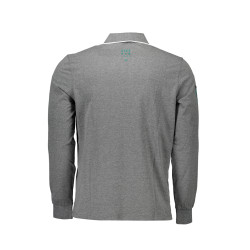US POLO SHIRT LANGARM HERREN GRAU