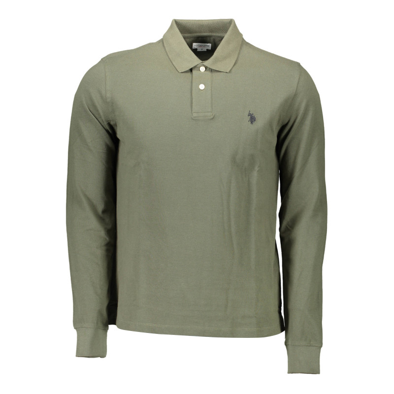 US POLO SHIRT LANGARM HERREN GRÜN