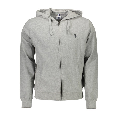 U.S. POLO FELPA CON ZIP UOMO GRIGIO
