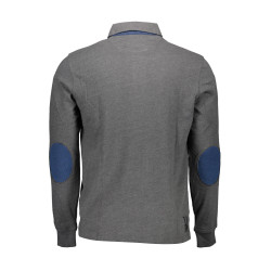 US POLO SHIRT LANGARM HERREN GRAU