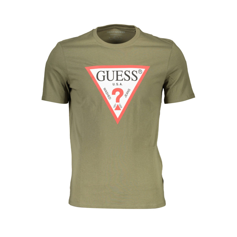 GUESS JEANS GRÜNES KURZARM-T-SHIRT FÜR MANN