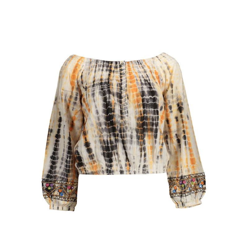 DESIGUAL DAMEN-LANGARM-T-SHIRT BEIGE