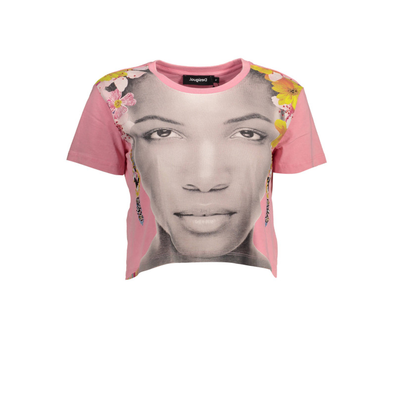 KURZARM-T-SHIRT FÜR DAMEN DESIGUAL ROSA