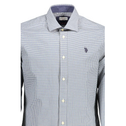 US POLO SHIRT LANGARM HERREN HELLBLAU