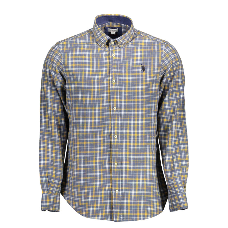 US POLO SHIRT LANGARM HERREN BLAU