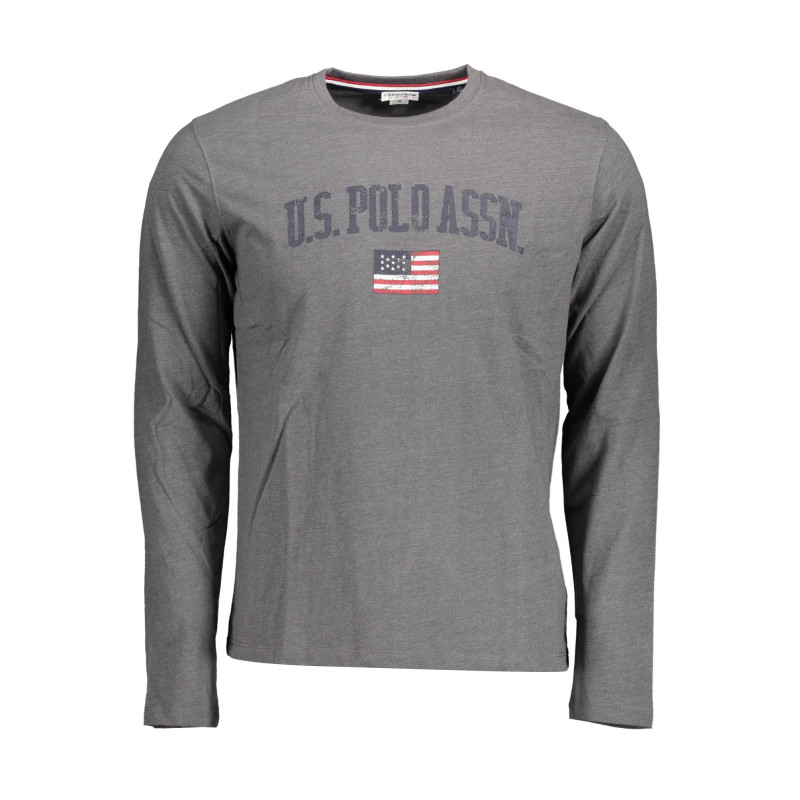 US POLO T-SHIRT LANGARM HERREN GRAU