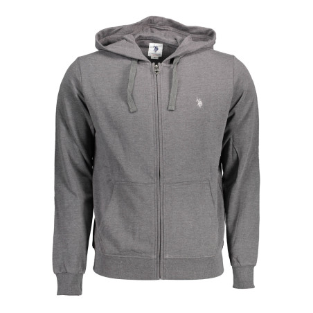 US POLO SWEATSHIRT MIT REISSVERSCHLUSS GRAU MAN