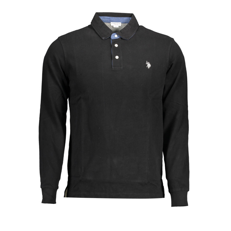 US POLO MAN SCHWARZES LANGARM-POLOSHIRT