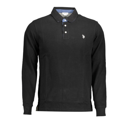 US POLO MAN SCHWARZES LANGARM-POLOSHIRT