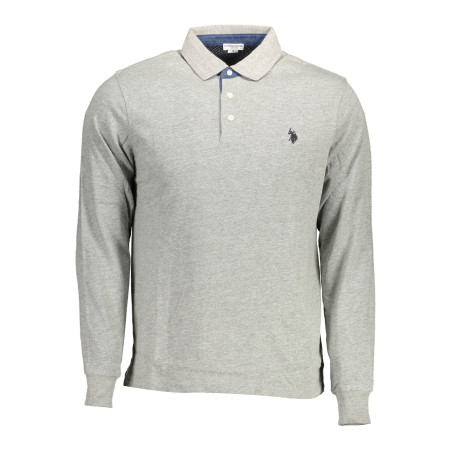 US POLO LANGARM POLOSHIRT HERREN GRAU