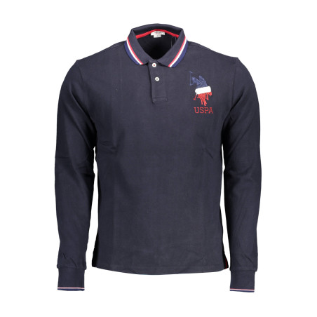 US POLO BLAUES LANGARM-POLOSHIRT FÜR HERREN