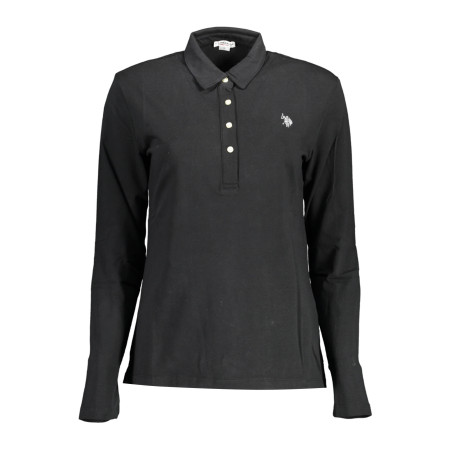 US POLO LANGARM-POLOSHIRT FÜR DAMEN, SCHWARZ