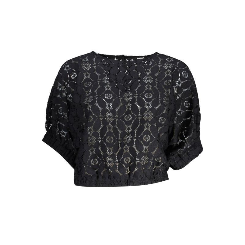 KURZARM-T-SHIRT FÜR FRAUEN DESIGUAL SCHWARZ