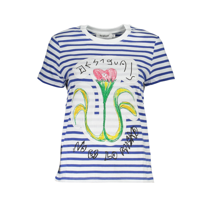 KURZARM-T-SHIRT FÜR DAMEN BLAU DESIGUAL