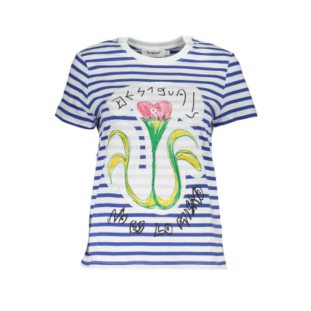 KURZARM-T-SHIRT FÜR DAMEN BLAU DESIGUAL