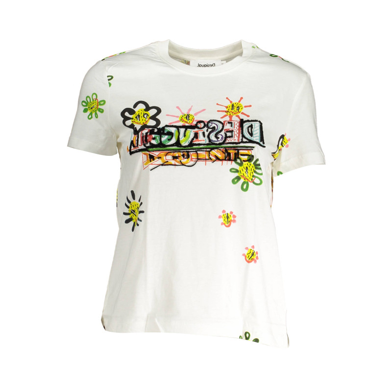 KURZARM-T-SHIRT DAMEN DESIGUAL WEIß